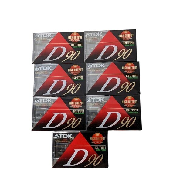 TDK D90 Blank Audiocassettes Normal Bias Lot of 7 New - Picture 1 of 2